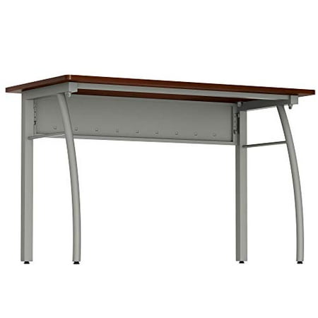 48 x 24 Computer Table for Home or Office Linea Italia Rectangular Large Easy to Assemble Metal Desk with Wood Top Cherry 